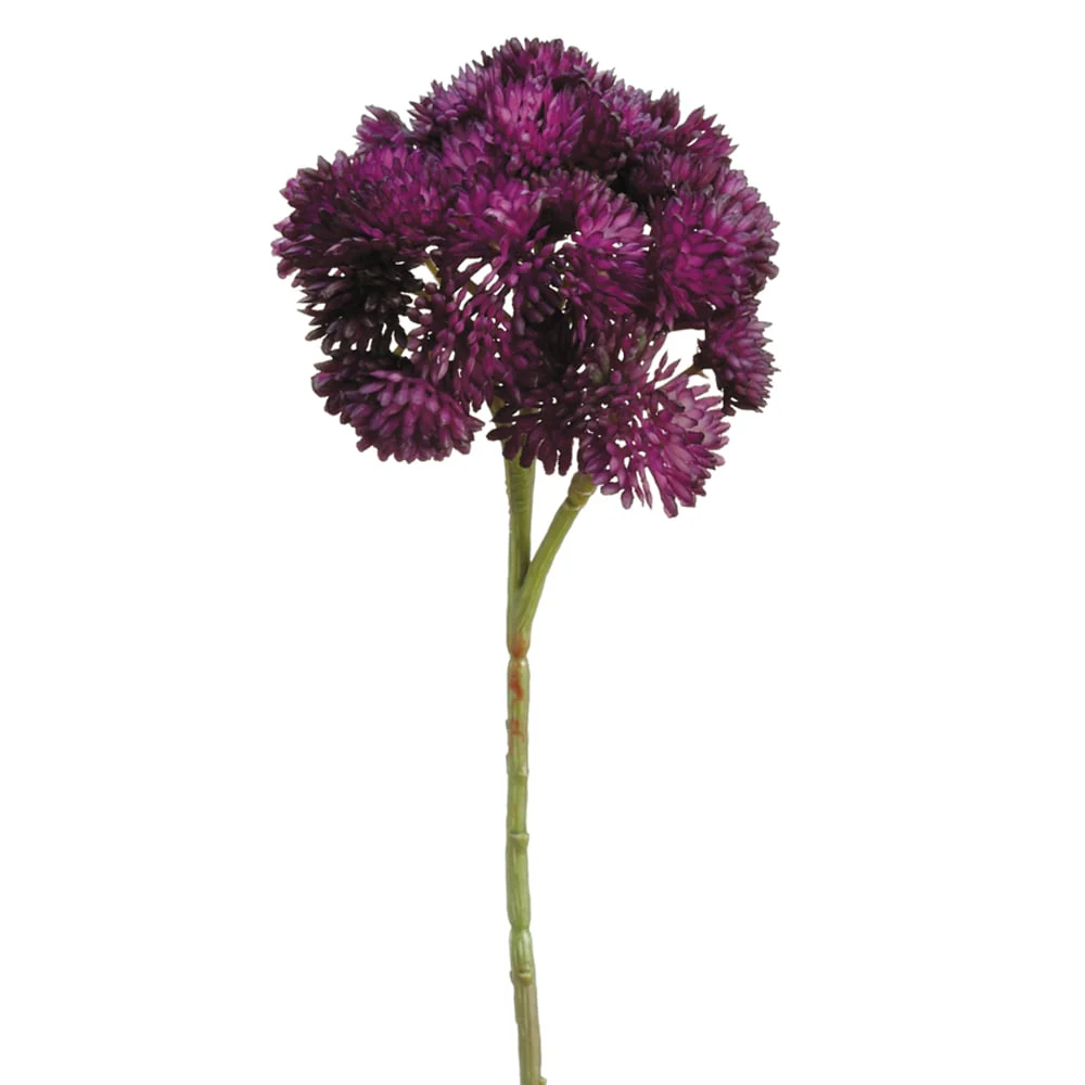 12" Sedum Artificial Flower Stem -Eggplant (Pack of 24)