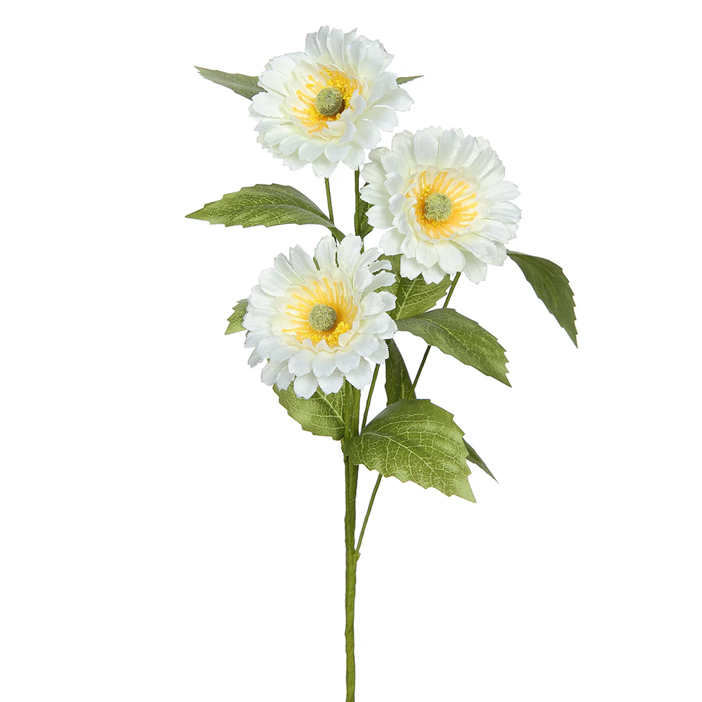 12" Silk Daisy Flower Stem -White (Pack of 12)