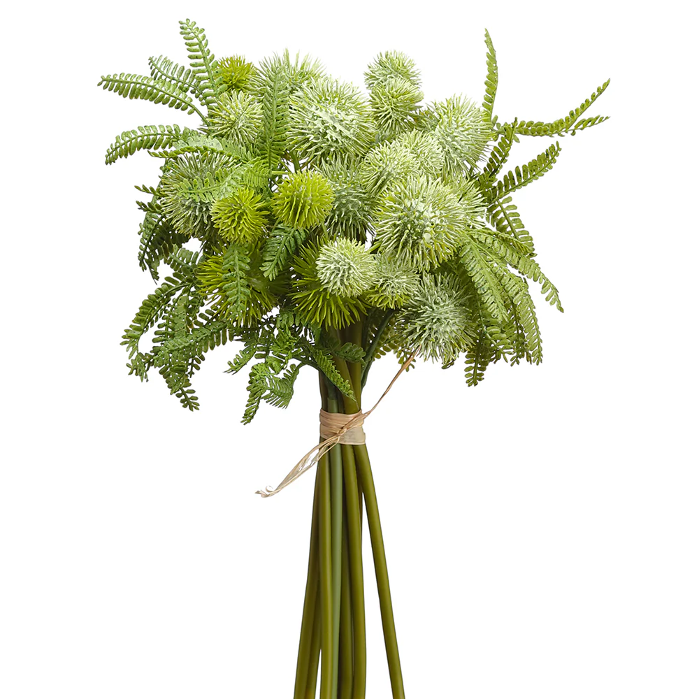 12" Silk Thistle Flower Stem Bundle -Green (Pack of 12)