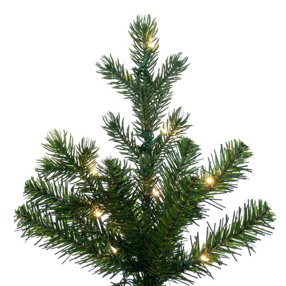 12'Hx49"W PE Slim Eagle Fraser Artificial Christmas Tree, Micro LED Pre-Lit (Multi-Mode) -Green - Image 2