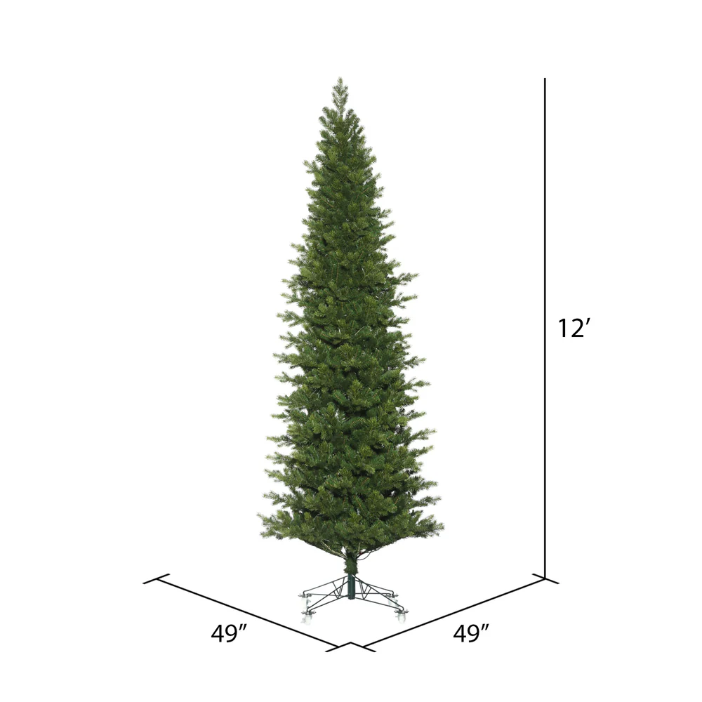 12'Hx49"W PE Slim Eagle Fraser Artificial Christmas Tree, Unlit -Green - Image 2