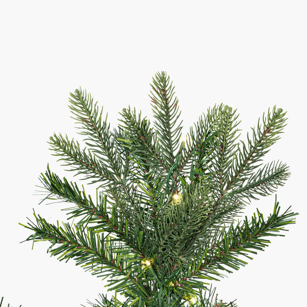 12'Hx62"W PE Slim Douglas Fir Artificial Christmas Tree, Micro LED Pre-Lit -Green - Image 2