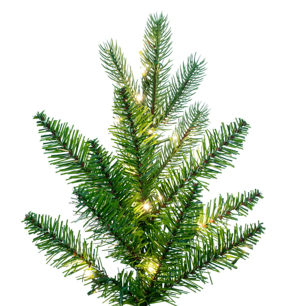 12'Hx65"W PE Slim Balsam Spruce Artificial Christmas Tree, Micro LED Pre-Lit -Green - Image 2