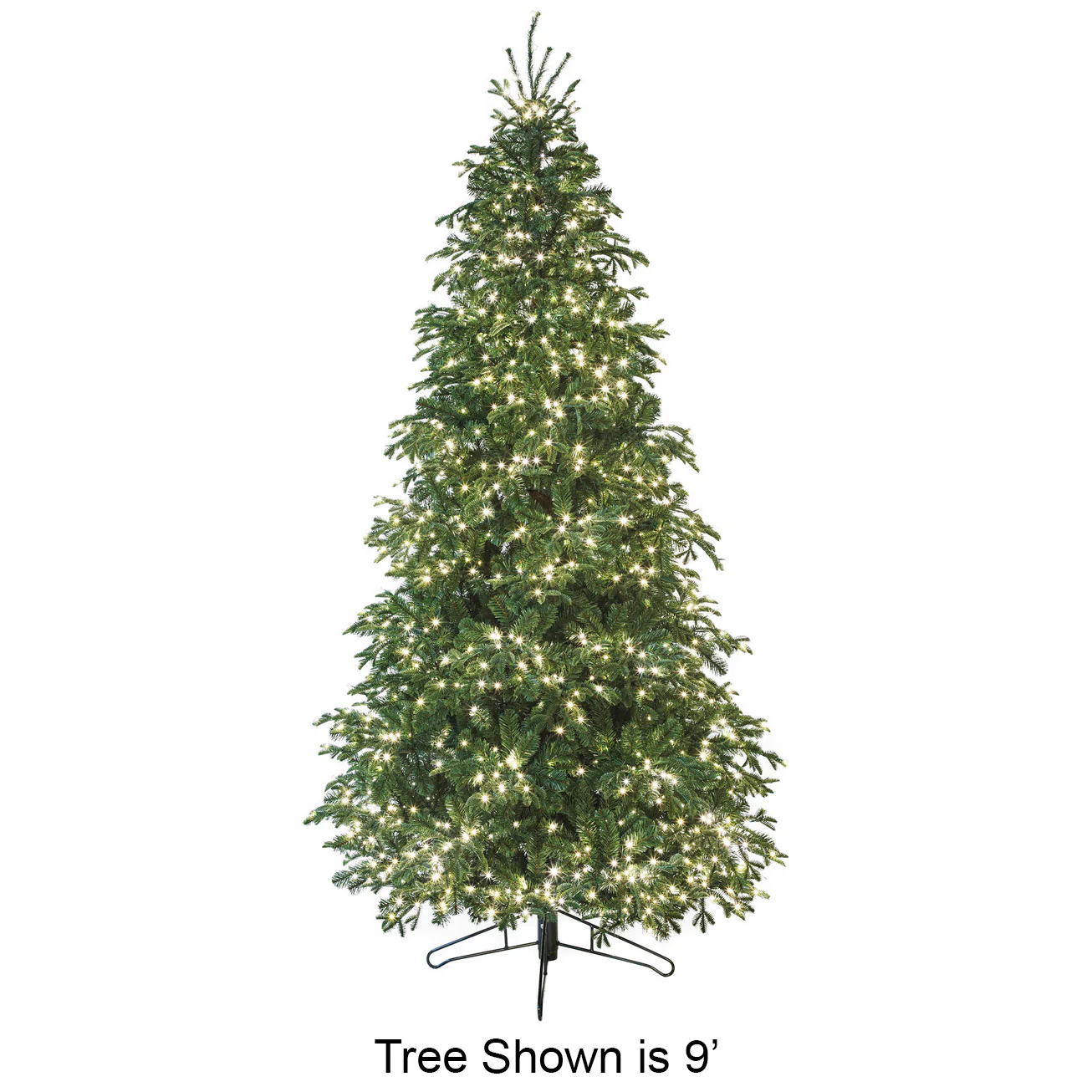 12'Hx66"W PE Georgia Fir Artificial Christmas Tree, Micro LED Pre-Lit -Green