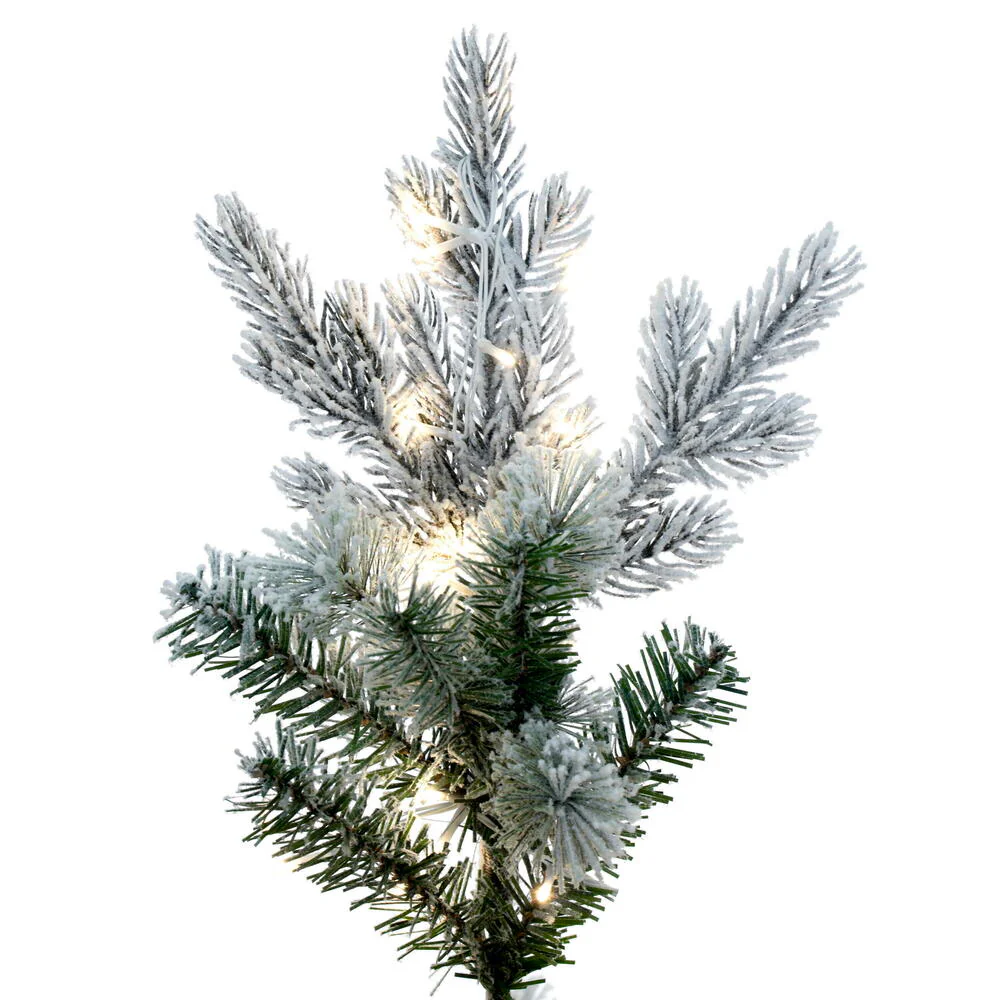 12'Hx70"W PE Flocked Slim Kiana Artificial Christmas Tree, Micro LED Pre-Lit (Multi-Mode) -White - Image 2
