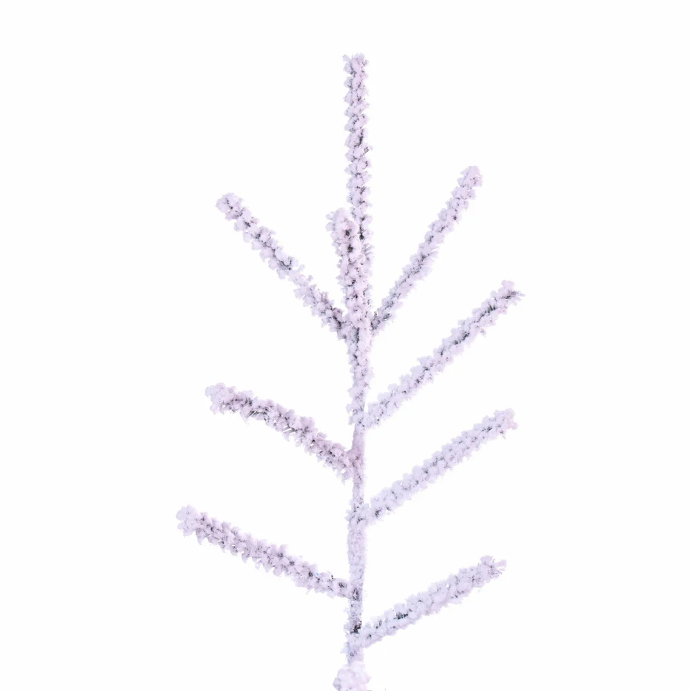 12'Hx72"W Flocked Slim Pistol Pine Artificial Christmas Tree, Unlit -White - Image 2