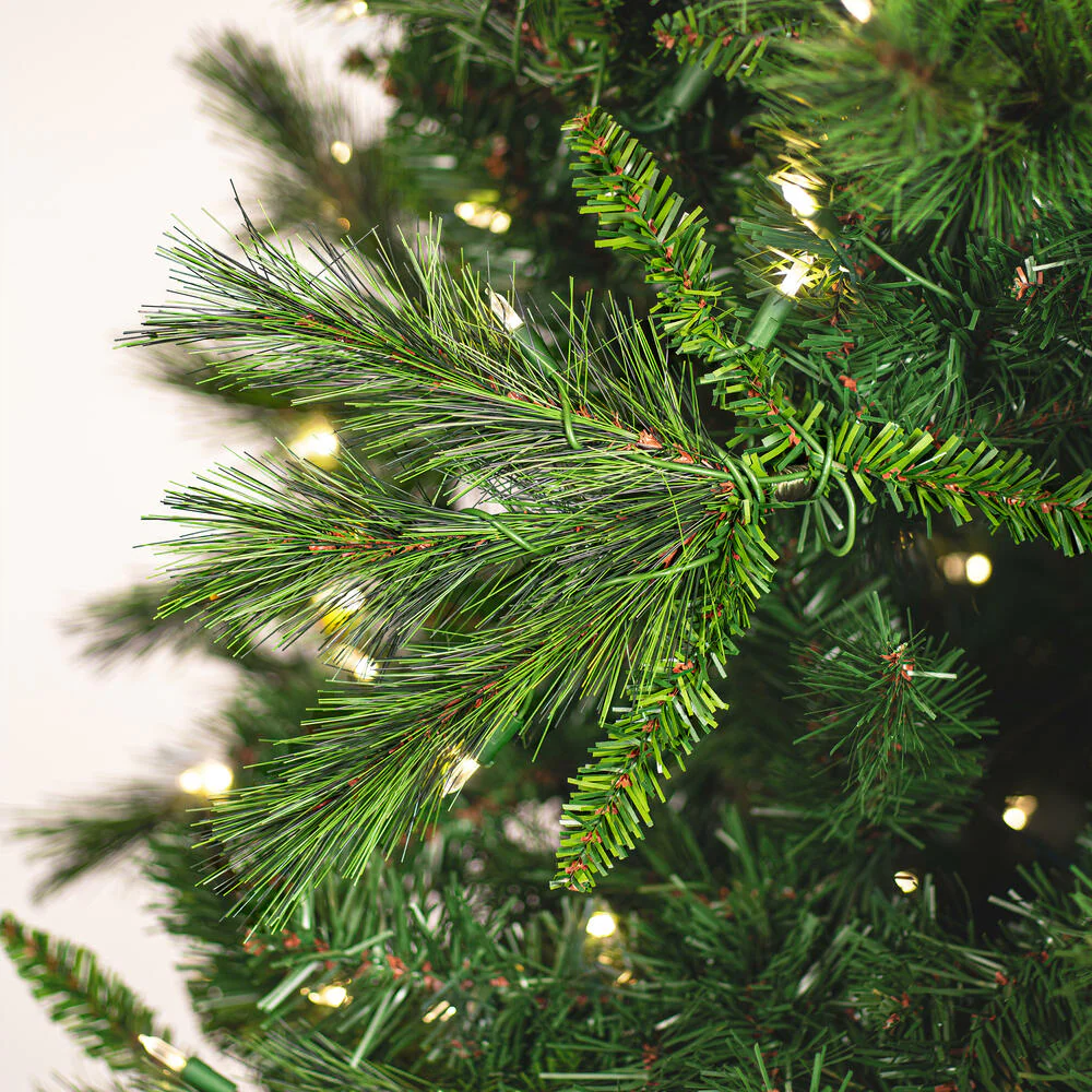 12'Hx73"W PE Brighton Pine Artificial Christmas Tree, LED Pre-Lit (Multi-Mode) -Green - Image 2