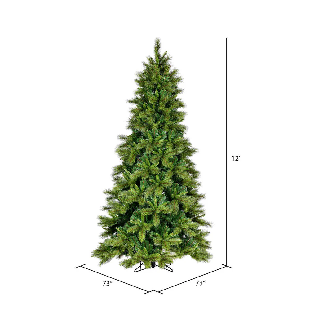12'Hx73"W PE Brighton Pine Artificial Christmas Tree, Unlit -Green - Image 3