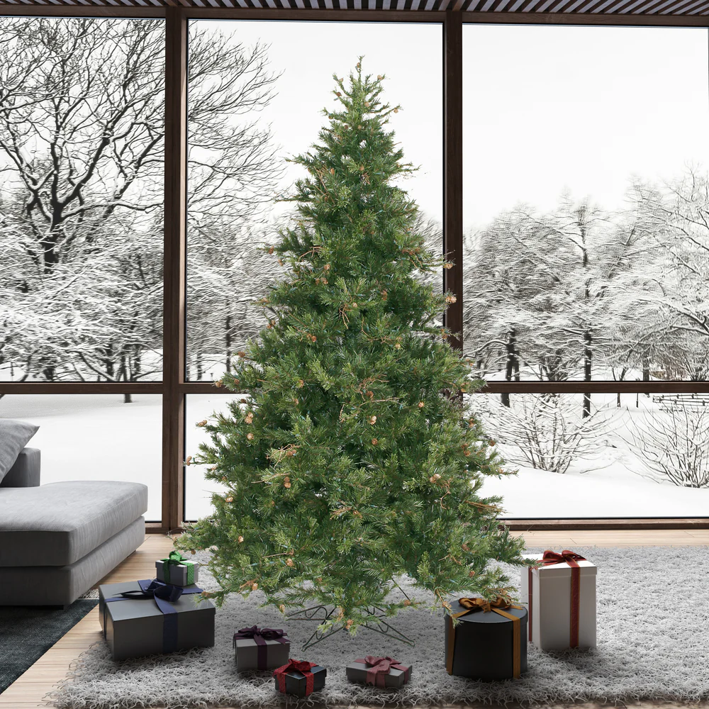 12'Hx76"W Mixed Country Artificial Christmas Tree w/Pinecone & Grapevine, Unlit -Green/Brown - Image 5