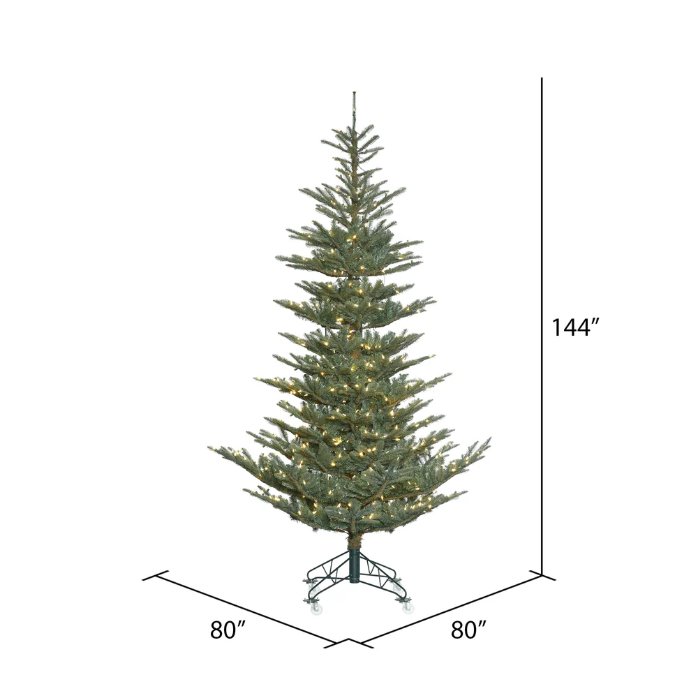 12'Hx80"W PE Alberta Blue Spruce Artificial Christmas Tree, LED Pre-Lit -Green - Image 3