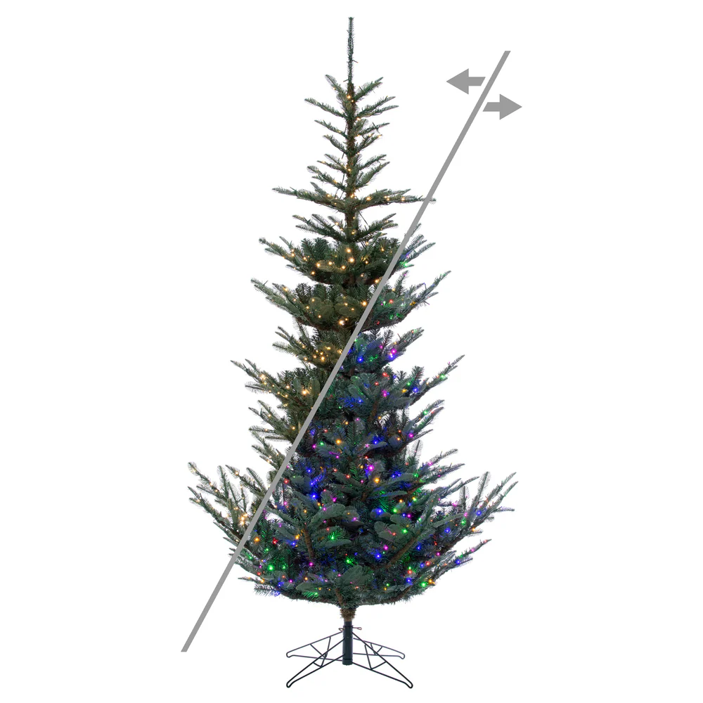 12'Hx80"W PE Alberta Blue Spruce Artificial Christmas Tree, Micro LED Pre-Lit (Multi-Mode) -Green