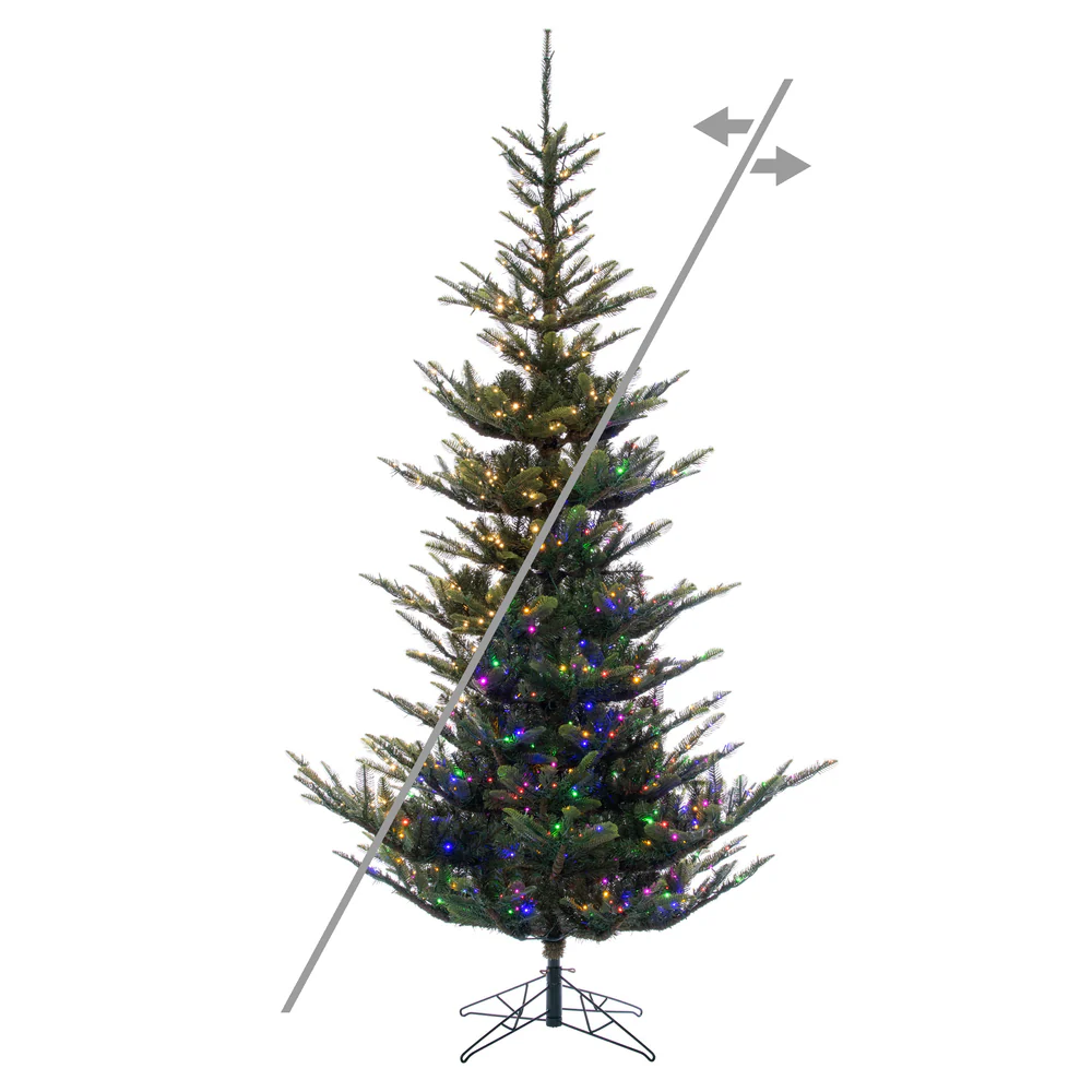12'Hx80"W PE Alberta Spruce Artificial Christmas Tree, Micro LED Pre-Lit (Multi-Mode) -Green