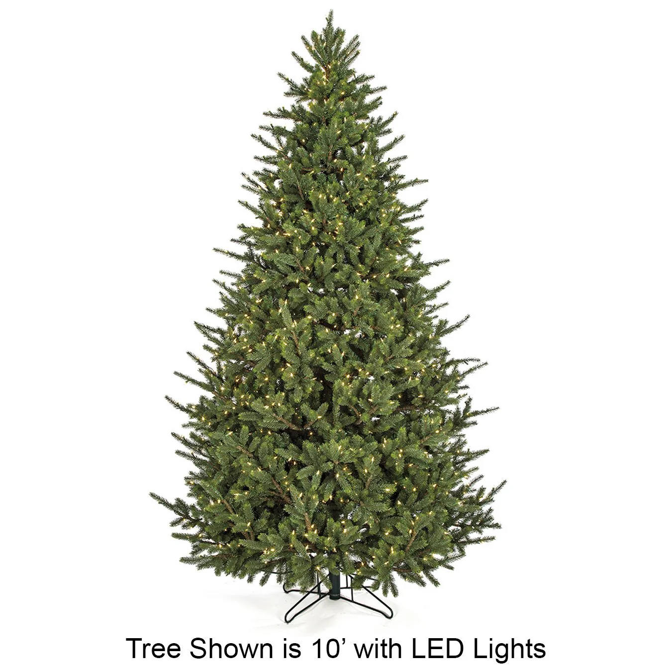 12'Hx80"W PE Asheville Spruce Artificial Christmas Tree, LED Pre-Lit -Green