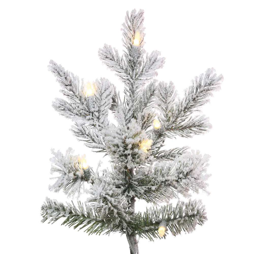 12'Hx80"W PE Flocked Kiana Artificial Christmas Tree, Micro LED Pre-Lit -White - Image 2