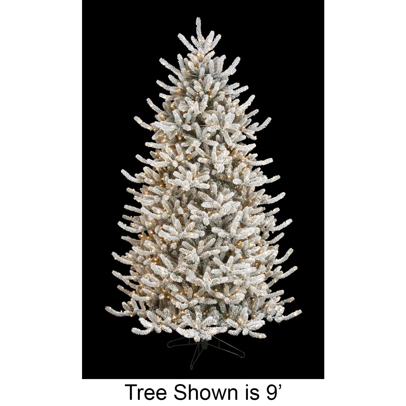 12'Hx83"W PE Flocked Windsor Spruce Artificial Christmas Tree, Micro LED Pre-Lit (Multi-Mode) -White/Green - Image 2