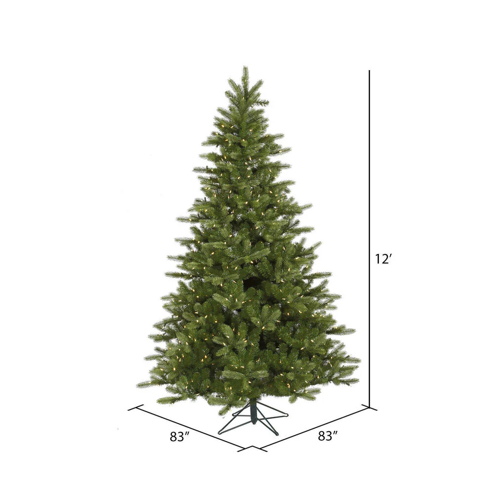 12'Hx83"W PE King Spruce Artificial Christmas Tree, LED Pre-Lit -Green - Image 3