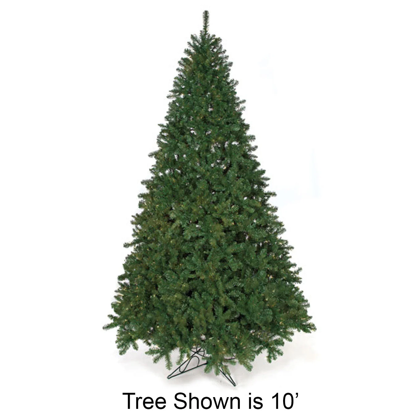 12'Hx86"W Fluff-Free Monroe Pine Artificial Christmas Tree, Unlit -Green