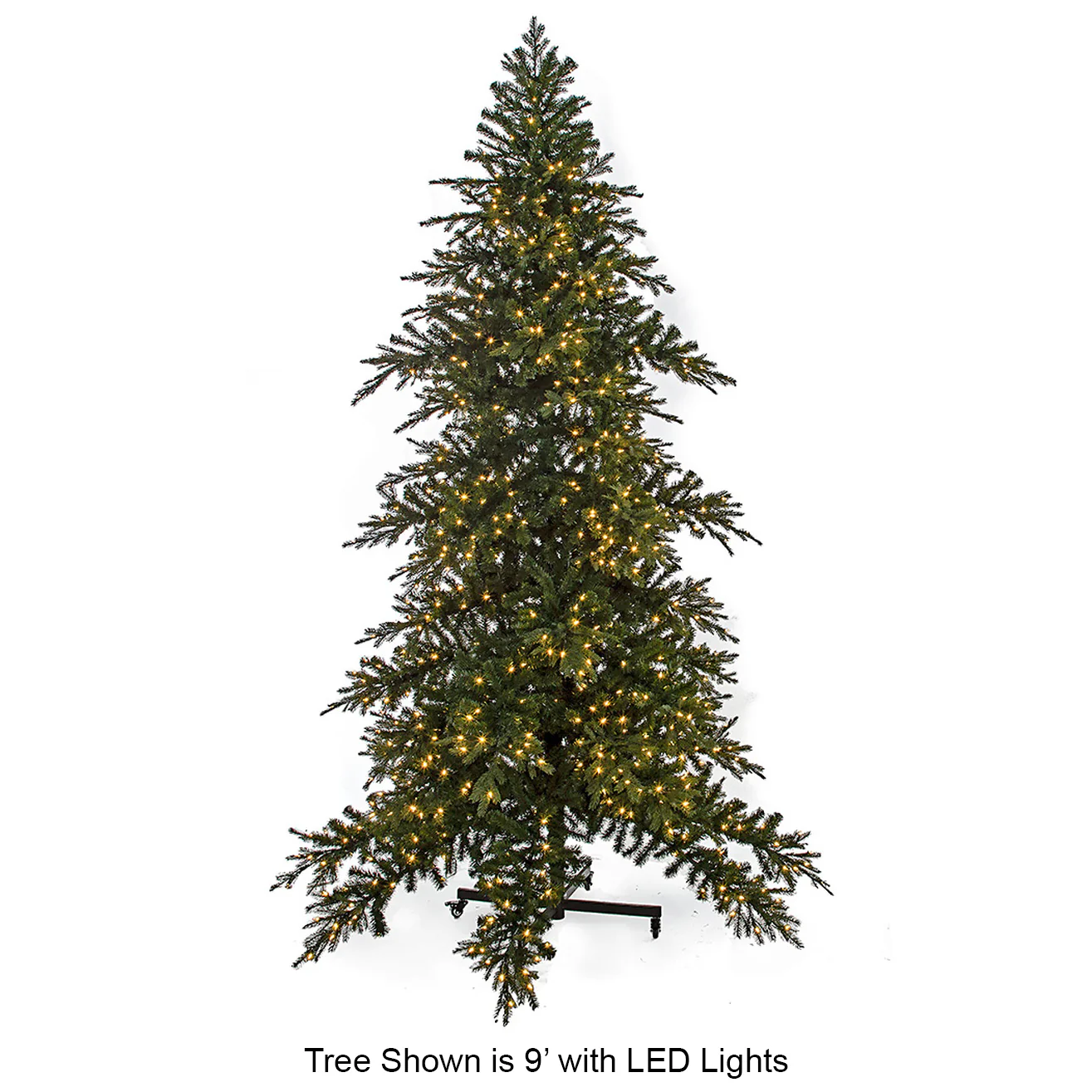 12'Hx89"W PE Princeton Fir Artificial Christmas Tree, LED Pre-Lit -Green
