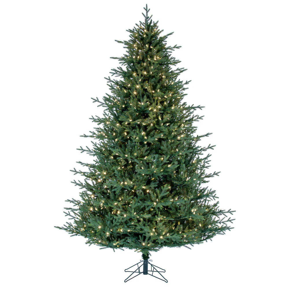 12'Hx93"W PE Itasca Fraser Artificial Christmas Tree, LED Pre-Lit -Green