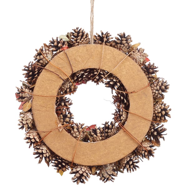 13.25" Artificial Acorn, Berry & Fall Leaf Wreath -Fall (Pack of 6) - Image 2