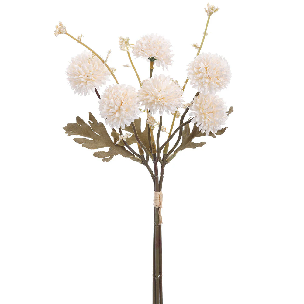 13.5" Aster Mum Silk Flower Stem Bundle -Cream (Pack of 6)