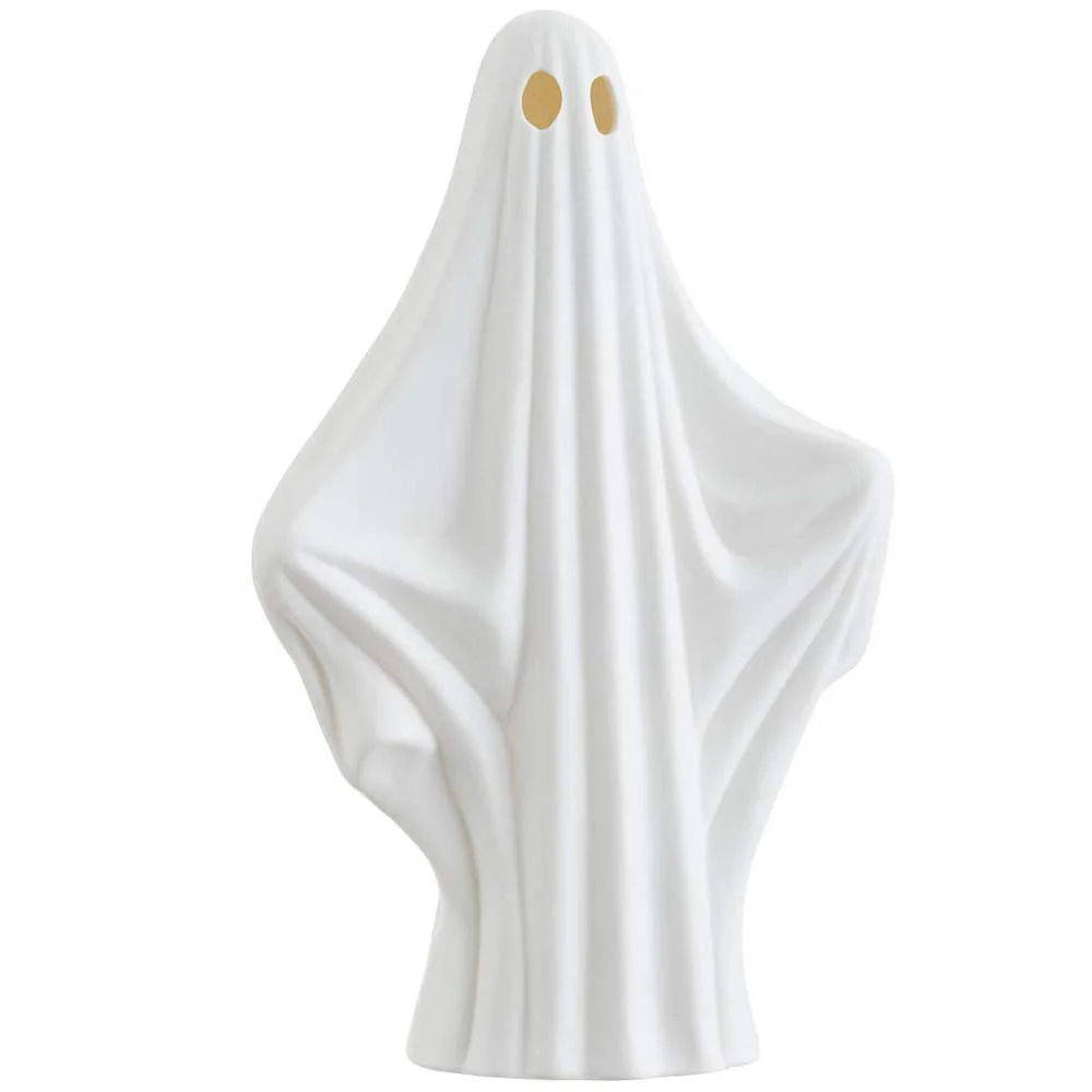 13.5" Battery Operated Halloween Ghost With Light -White (Pack of 2)