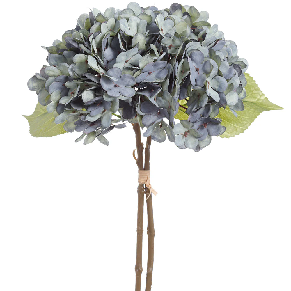 13.5" Hydrangea Silk Flower Stem Bundle -2 Tone Blue (Pack of 6)