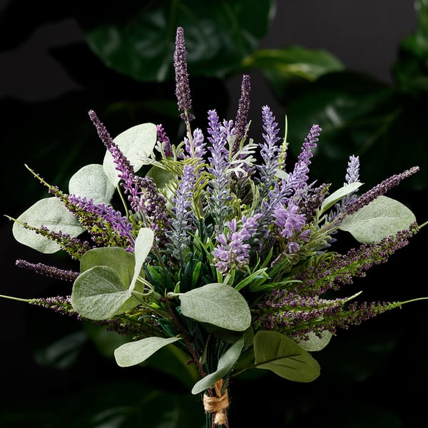 13.5" Lavender & Eucalyptus Silk Flower Bouquet -Lavender/Green (Pack of 12) - Image 2