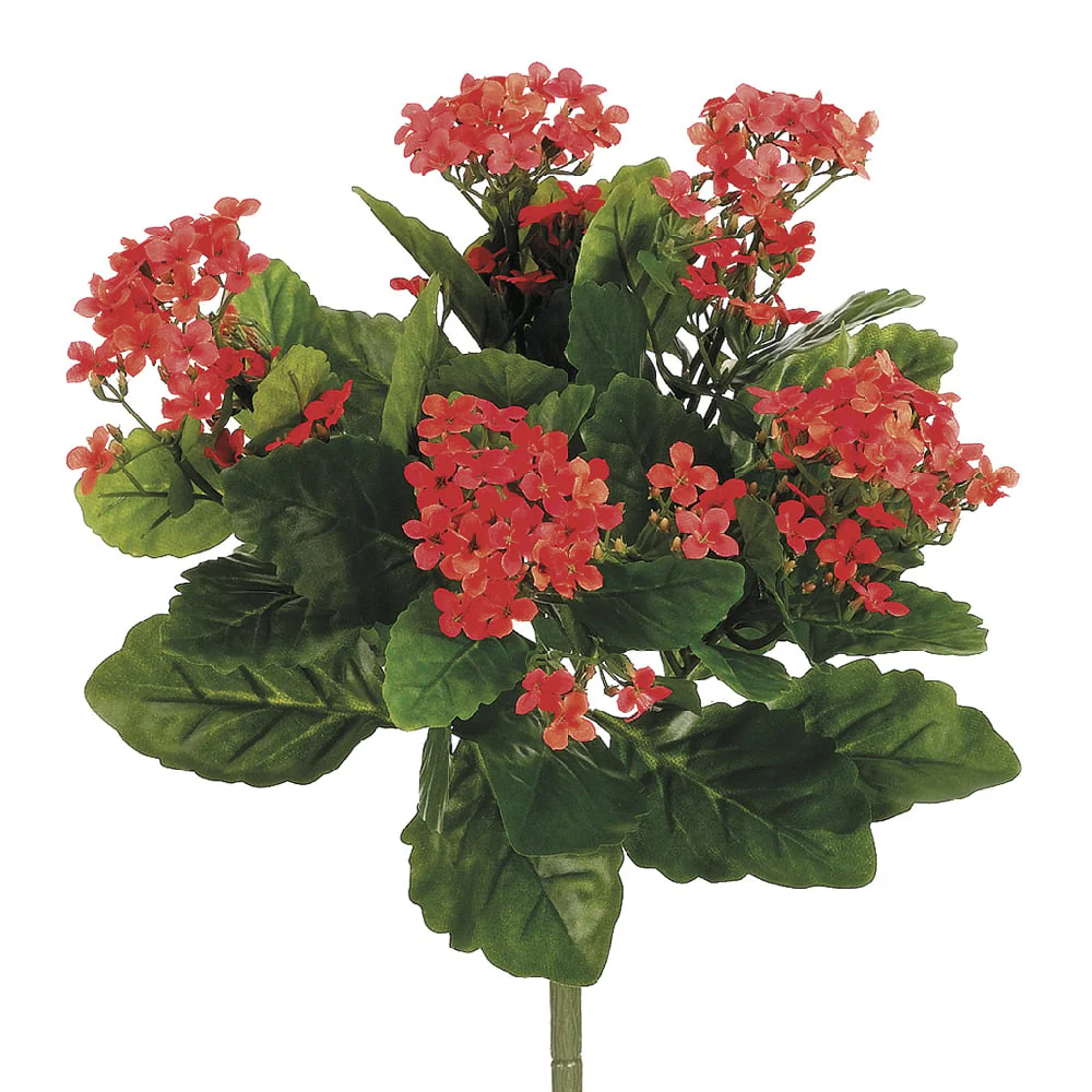 13.5" Silk Kalanchoe Flower Bush -Flame (Pack of 6)