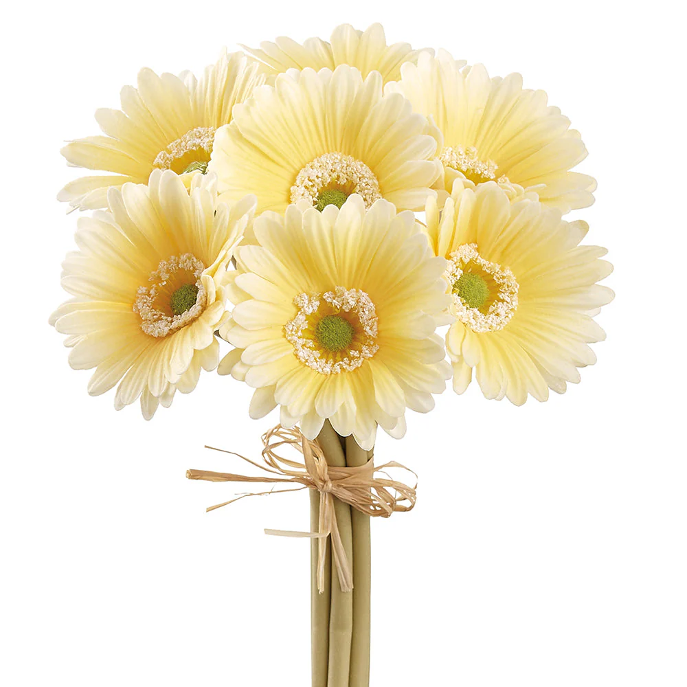 13" Gerbera Daisy Silk Flower Bouquet -Yellow (Pack of 12)