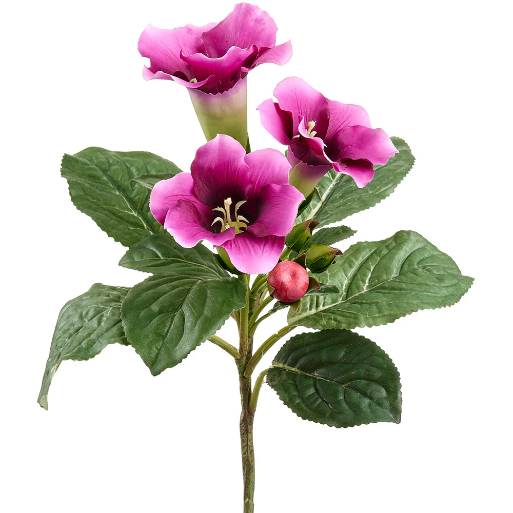 13" Gloxinia Silk Flower Bush -Fuchsia (Pack of 12)