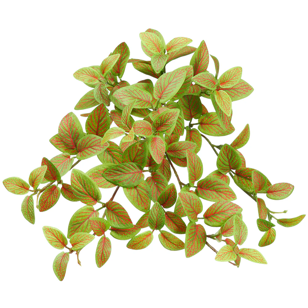 13" Mini Fittonia Silk Hanging Plant -120 Leaves -Green/Red (Pack of 12)
