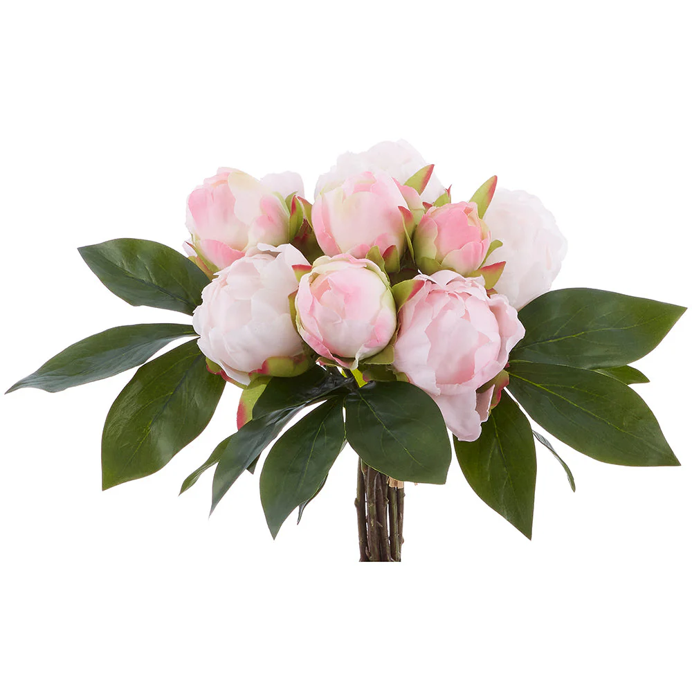13" Peony Silk Flower Bouquet -Blush (Pack of 6)