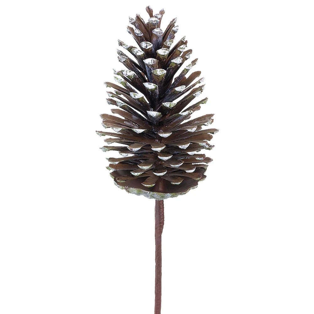 13" Pinecone Artificial Stem Pick -Brown (Pack of 6)