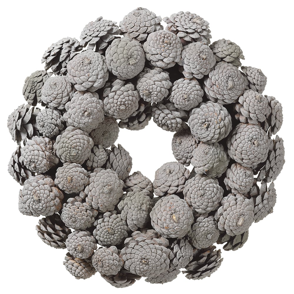13" Pinecone Wreath -Gray