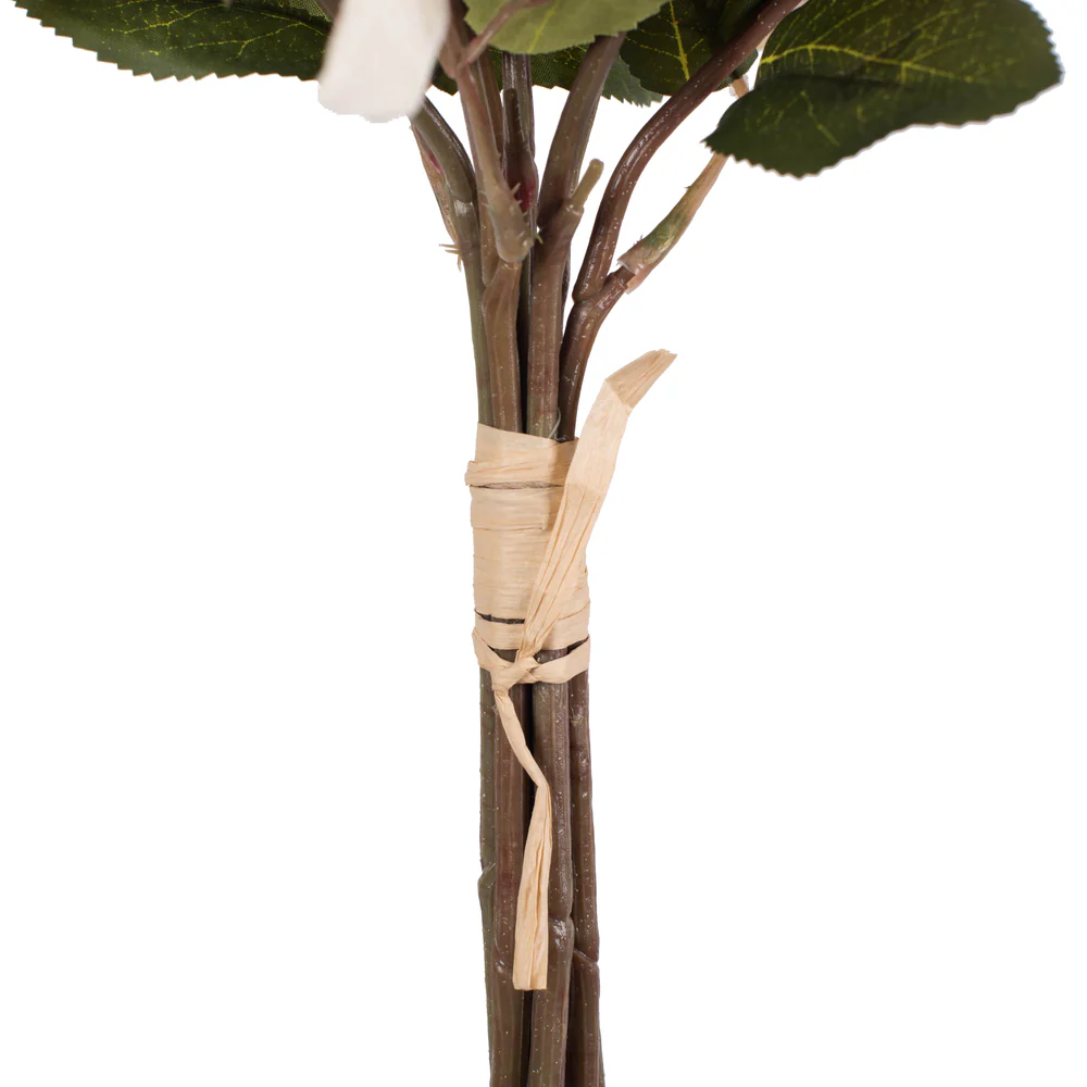13" Rose & Hydrangea Silk Flower Bouquet -Cream/Pink (Pack of 6) - Image 5