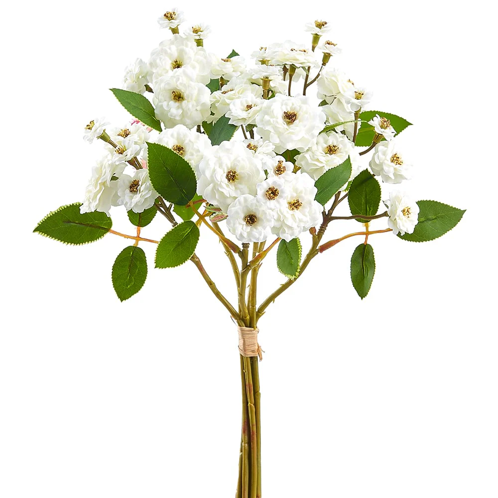 13" Silk Rose Flower Stem Bundle -Cream (Pack of 12)