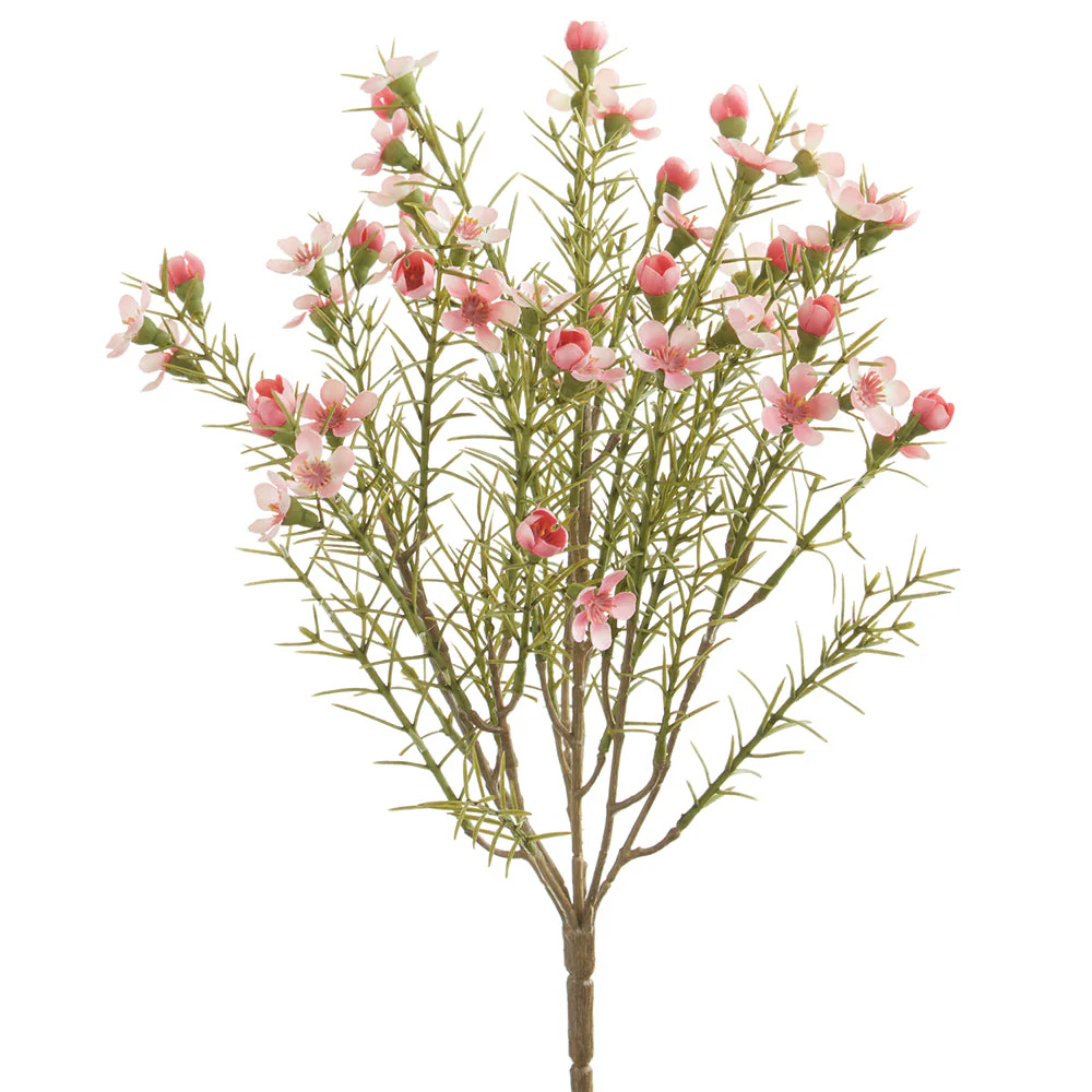 13" Waxflower Silk Flower Bush -Pink/Cerise (Pack of 12)