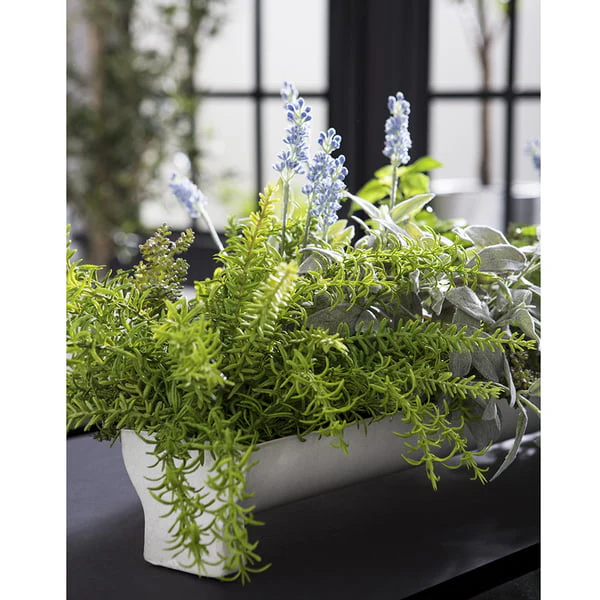 13"Hx46"W Mixed Silk Sage, Mint & Lavender Herbs w/Container -Green/Lavender - Image 3