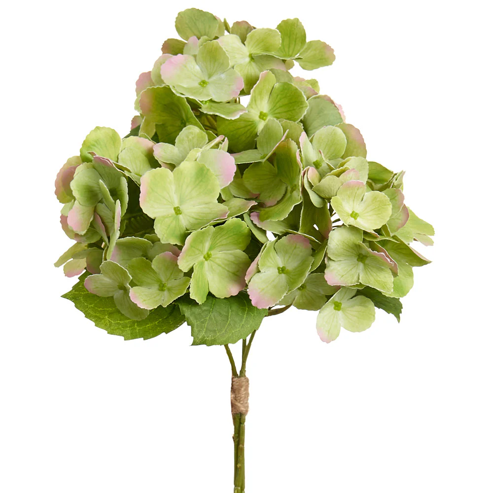 14.5" Hydrangea Silk Flower Stem Bundle -Green (Pack of 12)