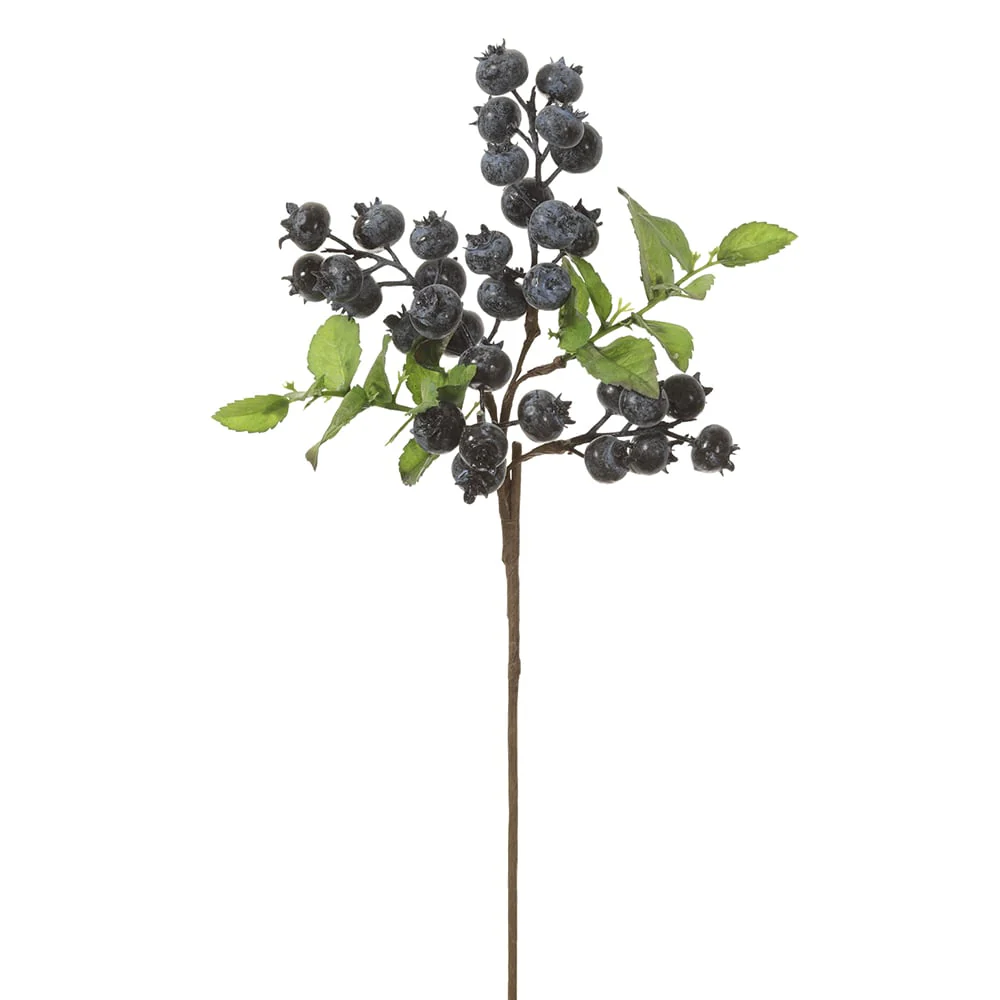 14" Artificial Berry Stem Pick -Blue (Pack of 12)