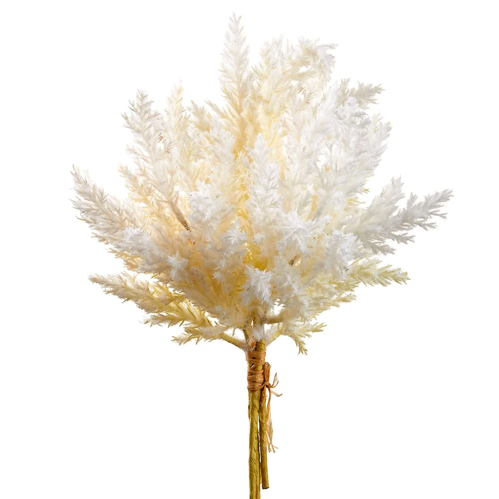 14" Artificial Pampas Grass Stem Bundle -Ivory (Pack of 12)