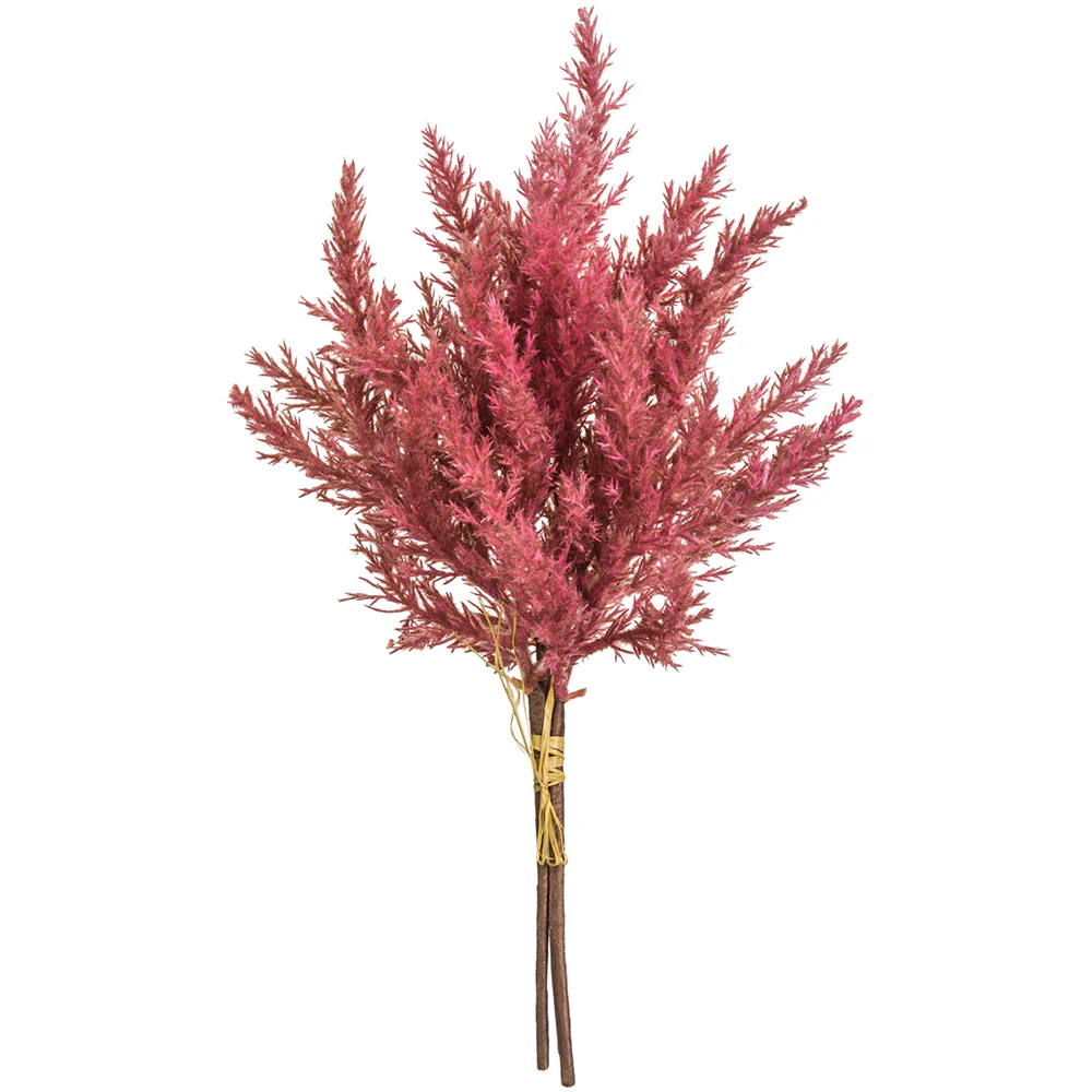 14" Artificial Pampas Grass Stem Bundle -Rose (Pack of 12)