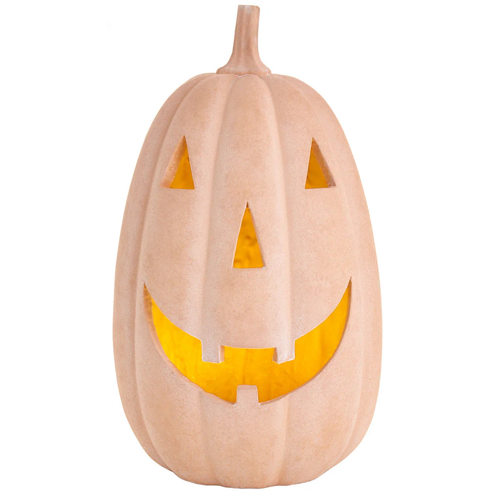 14" Battery Operated Halloween Jack-O-Lantern Pumpkin -Terracotta (Pack of 2)