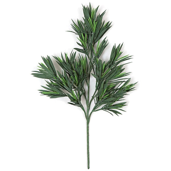 14" Outdoor UV-Proof IFR Artificial Podocarpus Stem -Green (Pack of 12)