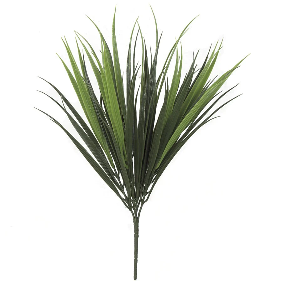 14" Outdoor UV-Proof IFR Artificial Vanilla Grass Plant -2 Tone Green (Pack of 12)