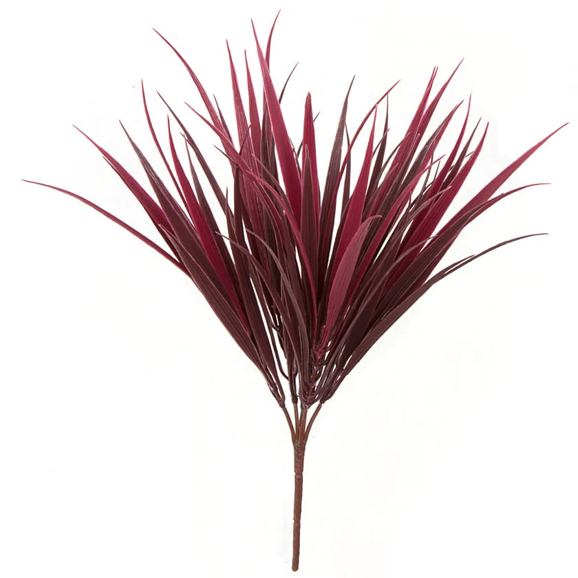 14" Outdoor UV-Proof IFR Artificial Vanilla Grass Plant -Burgundy/Wine (Pack of 12)