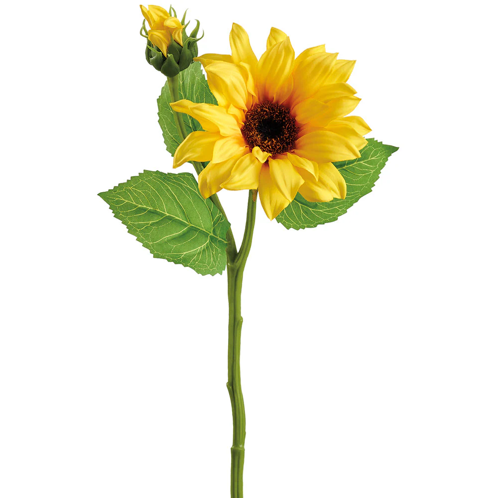 14" Sunflower Silk Flower Stem -Yellow (Pack of 12)