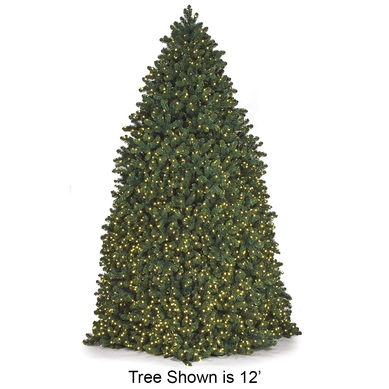 14'Hx121"W Commercial Breckenridge Pine Artificial Christmas Tree w/Tree Frame, Outdoor LED Pre-Lit -Green