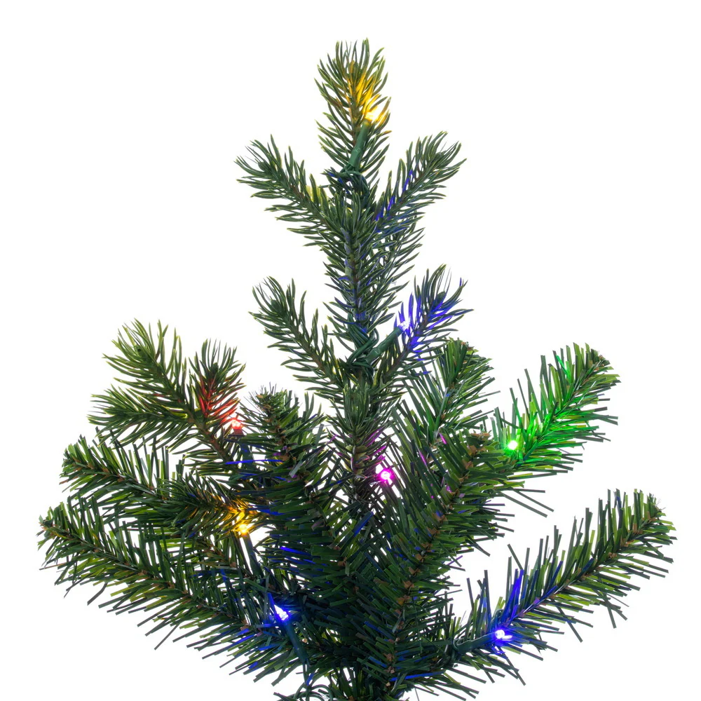 14'Hx56"W PE Slim Eagle Fraser Artificial Christmas Tree, Micro LED Pre-Lit (Multi-Mode) -Green - Image 3